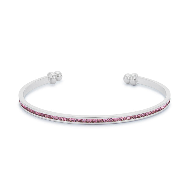 Channel-Set Pink Cubic Zirconia Cuff
