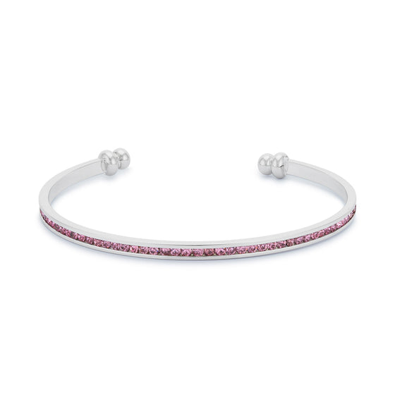 Channel-Set Pink Cubic Zirconia Cuff