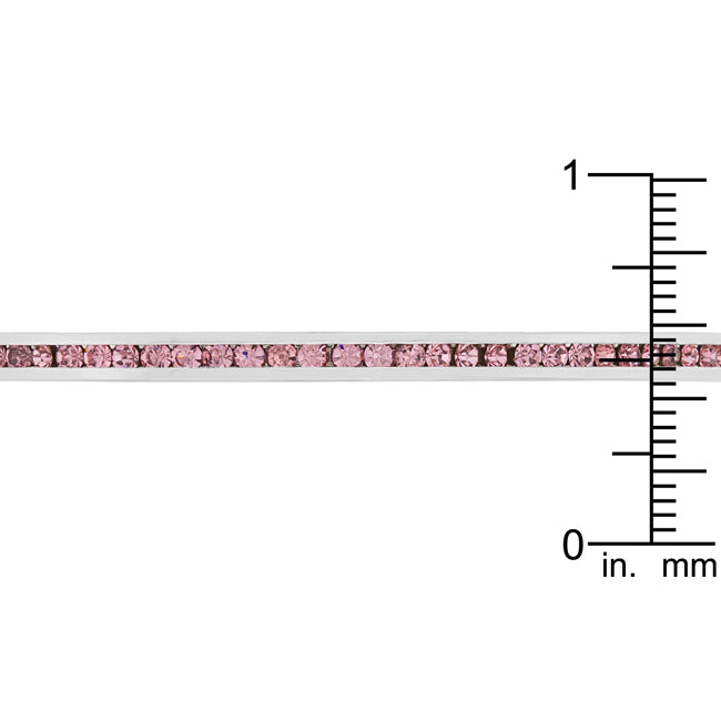 Channel-Set Pink Cubic Zirconia Cuff