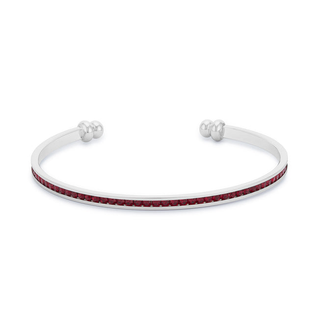 Channel-Set Garnet Cubic Zirconia Cuff