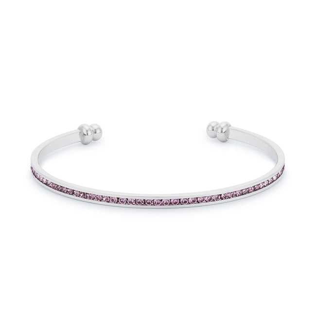 Channel-Set Lavender Cubic Zirconia Cuff