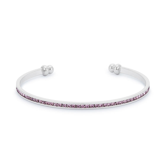 Channel-Set Lavender Cubic Zirconia Cuff