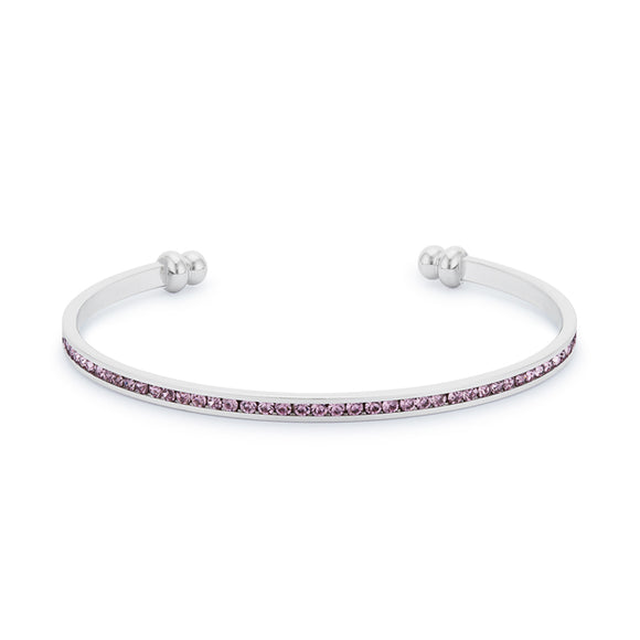 Channel-Set Lavender Cubic Zirconia Cuff
