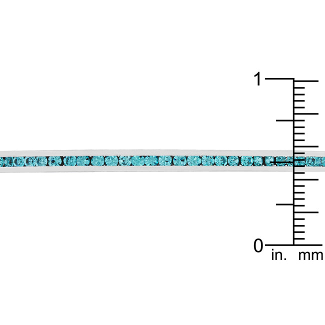Channel-Set Aqua Cubic Zirconia Cuff