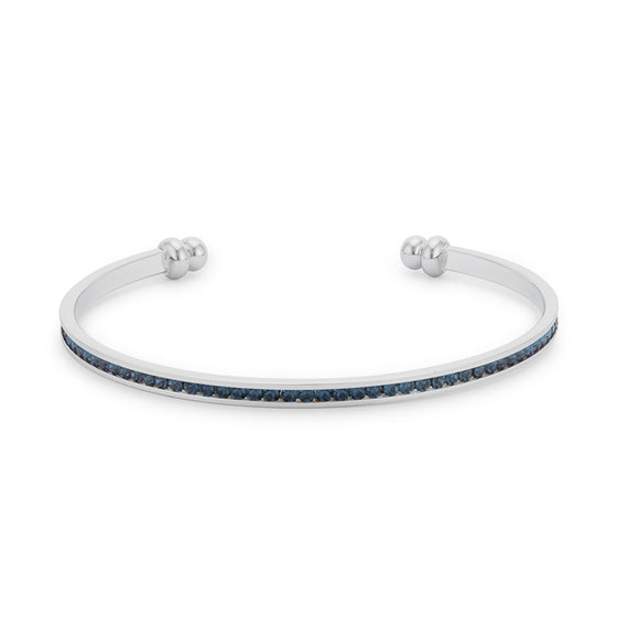 Channel-Set Montana Blue Cubic Zirconia Cuff
