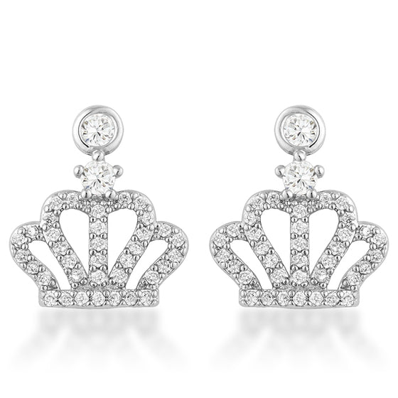 0.5 Ct Rhodium Crown CZ Earrings