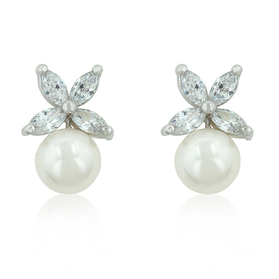 Butterfly Pearl Stud Earrings