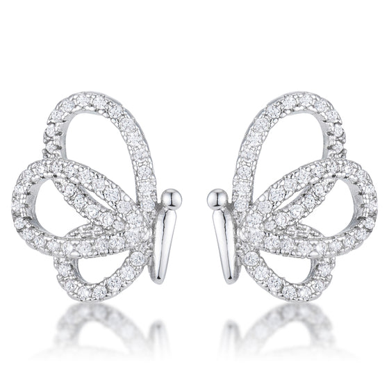 .45 Ct CZ Butterfly Stud Earrings
