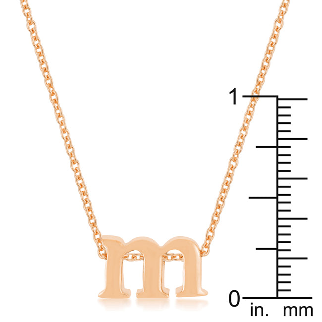 Rosegold Finish Initial M Pendant