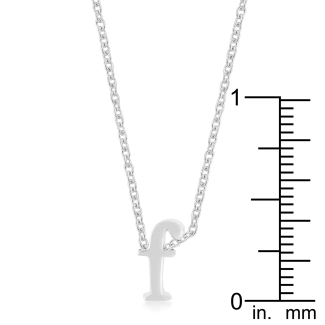 Silvertone Finish Initial F Pendant