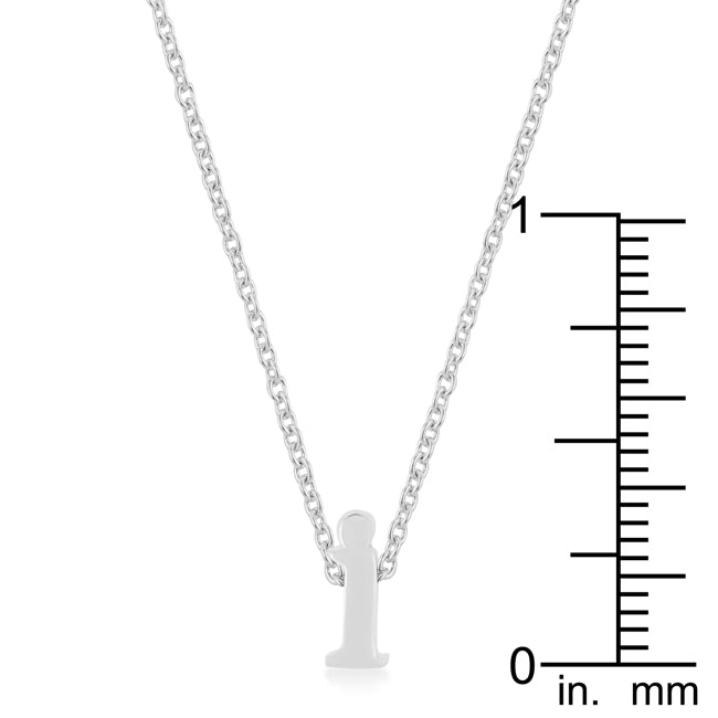 Silvertone Finish Initial I Pendant