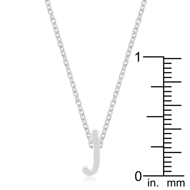 Silvertone Finish Initial J Pendant