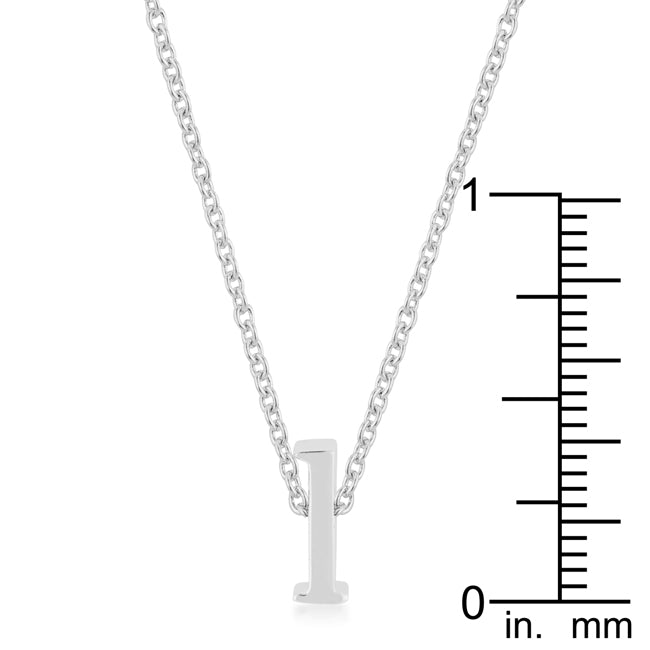 Silvertone Finish Initial L Pendant