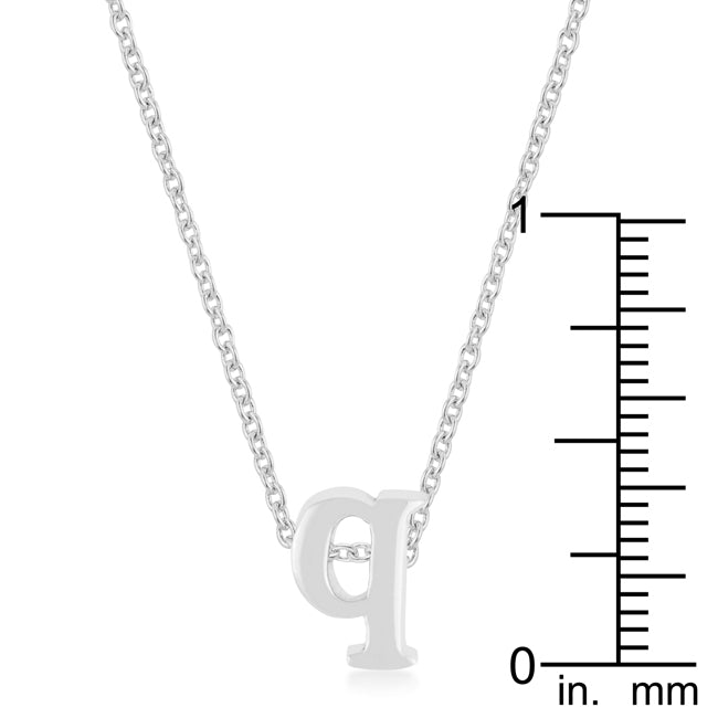 Silvertone Finish Initial Q Pendant