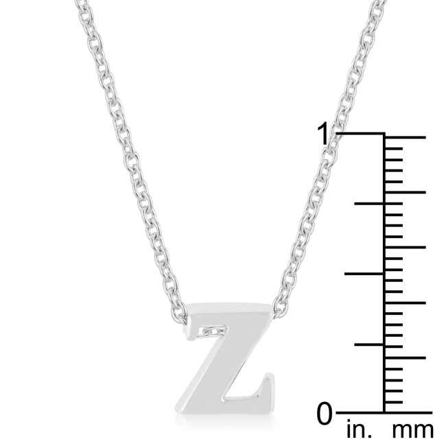 Silvertone Finish Initial Z Pendant