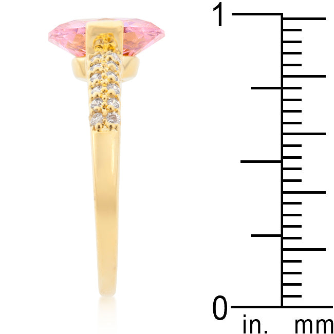 Pink Oval Cubic Zirconia Engagement Ring